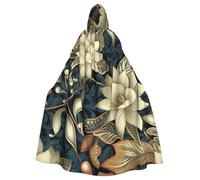 BYPPJGH Cape à capuche d'Halloween pour adulte - Motif floral vintage - Longue - Pour Halloween, Noël, cosplay - Pour homme et femme