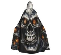 BYPPJGH Cape à capuche d'Halloween pour adulte - Motif tête de mort - Longue - Costume d'Halloween, de Noël, de cosplay pour homme et femme
