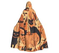 BYPPJGH Cape à capuche d'Halloween pour adulte, orange vif cauchemar pleine longueur, cape pour Halloween, Noël, cosplay, costume pour homme et femme