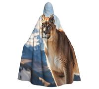 BYPPJGH Cape à capuche d'Halloween pour adulte, panthère, lion de montagne, cape pleine longueur pour Halloween, Noël, cosplay, costume pour homme et femme