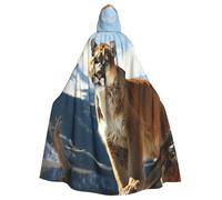 BYPPJGH Cape à capuche d'Halloween pour adulte, panthère, lion de montagne, cape pleine longueur pour Halloween, Noël, cosplay, costume pour homme et femme
