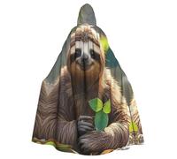 BYPPJGH Cape à capuche d'Halloween pour adulte Paresseux My Spirit Animal pleine longueur Cape Cape Halloween Noël Cosplay Costume pour homme et femme