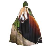 BYPPJGH Cape à capuche d'Halloween pour adulte, petit panda rouge, cape pleine longueur pour Halloween, Noël, cosplay, costume pour homme et femme