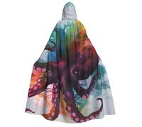 BYPPJGH Cape à capuche d'Halloween pour adulte - Poulpe colorée - Longue cape pour Halloween, Noël, cosplay - Pour homme et femme