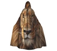 BYPPJGH Cape à capuche d'Halloween pour adulte - Tête de lion africaine - Longue cape pour Halloween, Noël, cosplay, costume pour homme et femme