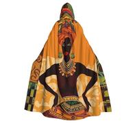 BYPPJGH Cape à capuche d'Halloween pour femme africaine adulte, cape pleine longueur, costume d'Halloween, Noël, cosplay, pour homme et femme