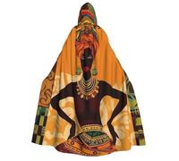 BYPPJGH Cape à capuche d'Halloween pour femme africaine adulte, cape pleine longueur, costume d'Halloween, Noël, cosplay, pour homme et femme