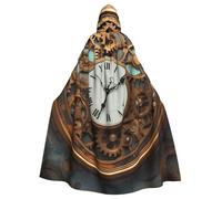 BYPPJGH Cape à capuche pour adulte - Horloge steampunk rouillée - Longue cape pour Halloween, Noël, cosplay - Pour homme et femme