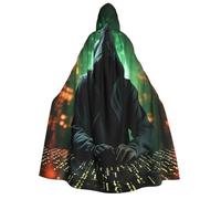 BYPPJGH Cape à capuche pour adulte - Longue cape d'attaque de hacker - Costume d'Halloween, de Noël, de cosplay pour homme et femme