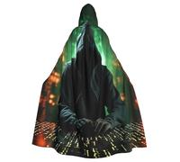 BYPPJGH Cape à capuche pour adulte - Longue cape d'attaque de hacker - Costume d'Halloween, de Noël, de cosplay pour homme et femme