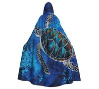 BYPPJGH Cape à capuche pour adulte - Tortue de mer - Bleu - Longue cape pour Halloween, Noël, cosplay - Pour homme et femme