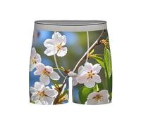 BYPPJGH Cherry Japanese Cherry Blossom Boxer pour homme en coton respirant avec poche 3D intégrée, gris clair, XXL-3XL
