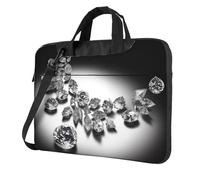 BYPPJGH Diamond Jewelry Sac à bandoulière de luxe pour ordinateur portable pour homme et femme avec poignée et sangle étanche, Noir , 15.6 inch