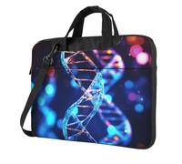 BYPPJGH Dna Genetic Helix Sac à bandoulière étanche pour ordinateur portable avec poignée et bandoulière pour homme et femme, Noir , 14 inch
