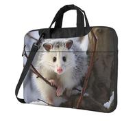 BYPPJGH Opossum In Snow Sac à bandoulière pour ordinateur portable pour homme et femme avec poignée et bandoulière étanche, Noir , 13 inch