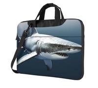 BYPPJGH Sac à bandoulière 3D pour ordinateur portable avec poignée et poignée en forme de requin pour homme et femme, Noir , 14 inch
