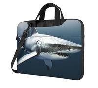 BYPPJGH Sac à bandoulière 3D pour ordinateur portable avec poignée et poignée en forme de requin pour homme et femme, Noir , 15.6 inch