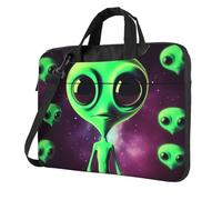 BYPPJGH Sac à bandoulière Alien1 vert pour ordinateur portable pour homme et femme avec poignée et bandoulière étanche, Noir , 15.6 inch
