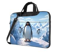 BYPPJGH Sac à bandoulière étanche pour ordinateur portable Motif pingouin Antarctica Ice Pour homme et femme, Noir , 13 inch