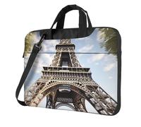 BYPPJGH Sac à bandoulière étanche pour ordinateur portable Motif Tour Eiffel et Monument de Paris français Pour homme et femme, Noir , 13 inch