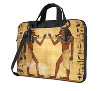 BYPPJGH Sac à bandoulière pour ordinateur portable de l'Égypte antique pour homme et femme, sac à bandoulière avec poignée et bandoulière étanche, Noir , 15.6 inch