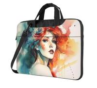 BYPPJGH Sac à bandoulière pour ordinateur portable Motif aquarelle abstraite Pour homme et femme Avec poignée Sangle Étanche, Noir , 15.6 inch