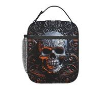 BYPPJGH Sac à déjeuner isotherme réutilisable avec motif tête de mort - Grande capacité - Étanche - Pour homme et femme - Pour le travail, le bureau, le pique-nique, les voyages