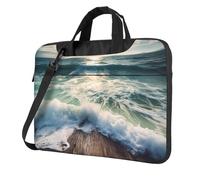 BYPPJGH Sea On The Boards Sac à bandoulière étanche pour ordinateur portable pour homme et femme avec poignée et bandoulière, Noir , 14 inch