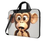 BYPPJGH The Silent Monkey Sac à bandoulière étanche pour ordinateur portable pour homme et femme avec poignée et bandoulière, Noir , 13 inch
