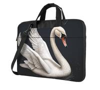 BYPPJGH White Swan Sac à bandoulière pour ordinateur portable pour homme et femme avec poignée et bandoulière étanche, Noir , 14 inch
