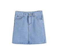 Byqny Femmes Svelte Mini Jupe en Jeans Extensible Brillant Style Grande Taille Stretch Denim
