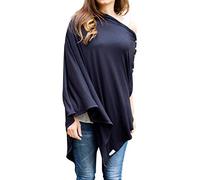 Byrd & Blume - Couverture d'allaitement, châle boutonné multi-usage, écharpe, poncho, couverture de landau ou siège auto, 100% viscose