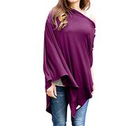 Byrd & Blume Couverture d'allaitement super douce, châle, écharpe, poncho, couverture de poussette et housse de siège auto pour bébé, 100% viscose, certifiée Oeko-Tex, 174 cm x 70 cm (aubergine)