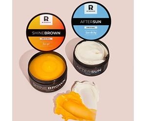 BYROKKO Original Shine Brown Premium Crème bronzante (190 ml) + Crème après-soleil rafraîchissante (180 ml) | Bronzage exceptionnel, hydratation de la peau et protection contre les coups de soleil