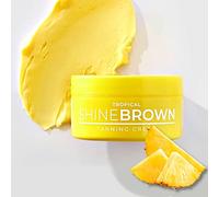 BYROKKO Original Shine Brown Tropical Bronzage Crème 150 ml | Confiture de Bronzage Instantanée Hydratante et Non Collante à l'Huile de Carotte, au Beurre de Cacao & Karité et à la Vitamine E & B