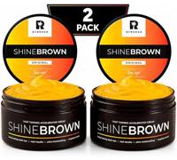 BYROKKO Shine Brown Crème accélérateur de bronzage de qualité supérieure (2x 210 ml), efficace pour les transats et le soleil en plein air, un bronzage naturel avec des ingrédients naturels