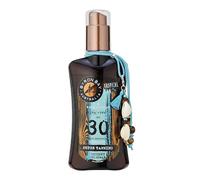 Byron Bay Australia Huile Bronzante Spray SPF 30 Bronzage rapide et intense avec extrait de carotte et bêta-carotène, Protection UVA et UVB avec vitamine E et aloe vera, parfum tropical de coco, 200ml