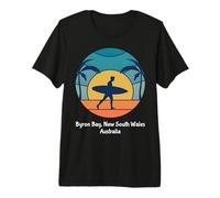 Byron Bay Nouvelle-Galles du Sud Australie Surf Vintage Surfer T-Shirt Haut de Gamme