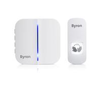 Byron DBY-23431 Kit de Sonnette sans Fil & sans Contact - Pas Besoin de Presser Le Bouton - Portée 100 m en Champ Libre - 60 mélodies Blanc