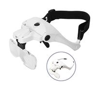 Bysameyee Loupe Rechargeable avec Lumière pour Travaux Rapprochés, Visière Montée sur Tête avec 2 LED et Bandeau Interchangeable pour Lecture, Travail Bijoux, Réparation Montres