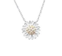 bySantana Collier marguerite en argent sterling 925 - Petit, simple, délicat, inspiré de la nature pour femme et fille, y compris la marguerite ou la camomille