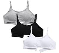 Bysion Soutien-Gorge d'entraînement sans Couture pour Filles avec Réglable Haut à Bretelles et Coussinets Amovible pour 10 à 16 Ans