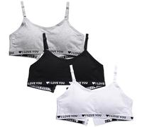 Bysion Soutien-Gorge d'entraînement sans Couture pour Filles avec Réglable Haut à Bretelles et Coussinets Amovible pour 10 à 16 Ans