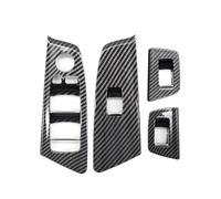 BYSKJZ Intérieure Poignée Porte Côté Pour BMW Pour Série 5 Pour M5 2017-2021 LHD Garniture Panneau Couverture Commutateur Lève Vitre Porte Intérieure Voiture(Carbon 4PCS Set)