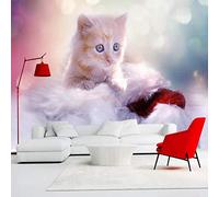 BYSQX Fond D'Écran 3D Mural Starlight Animal Chat Papier Peint Intissé Tapisserie Murales Panoramique 3D Mur De Fond Tv Papier Peint Chambre Enfant Adulte Poster Murales 350X256Cm