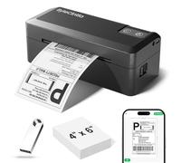 ByteCintia Imprimante Etiquette Expedition 4x6, Bluetooth, Noir | Pour étiquettes d'expédition 100 x 150 mm, compatible avec DHL Shopify Amazon, USB pour iOS Android PC Mac 100 mm/s 203 DPI