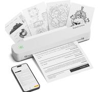 ByteCintia Imprimante Thermique A4 C80, Portable sans Encre, Blanc | Autonomie 4h pour 200 Pages, Compatible Formats A4 A5 B5 & Letter, USB & App pour iOS Android PC Mac Laptop, Pour Voyage