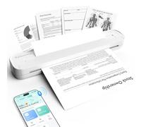 ByteCintia Imprimante Thermique A4 ST80, Portable sans Encre, Blanc | Autonomie 4h pour 200 Pages, Compatible A4 B5 Letter & Tatouage, USB & App pour iOS Android PC Mac Laptop, Pour Télétravail