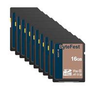 ByteFest Carte SD 16Go Lot de 50, Cartes SDHC Mémoire SD UHS-1 Classe 10, A1, U3, V30, Full HD Vidéo, pour Appareil Photo, DSLR, Photographe Professionnel