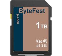 ByteFest Carte SD 1To, Carte Mémoire SD UHS-1 Classe 10, A1, U3, V30, 4K UHD Vidéo, pour Appareil Photo, DSLR, Photographe Professionnel